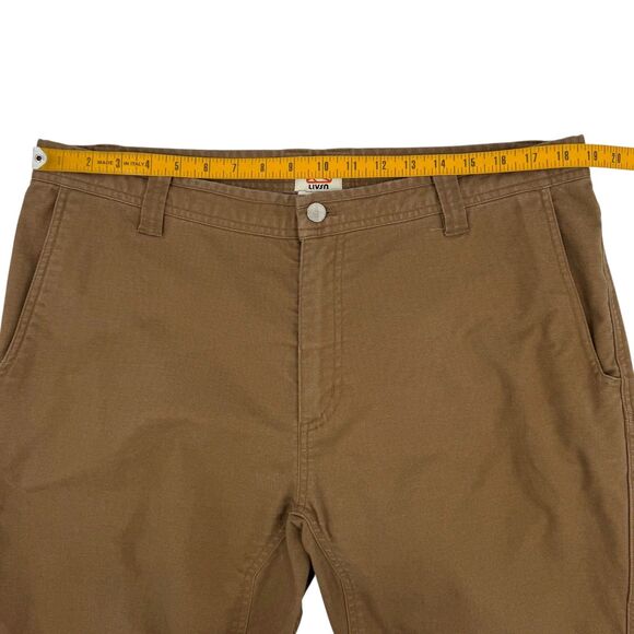 Livsn Men's Flex Organic Cotton Canvas Pant V2 Brown 38x32 - Picture 12 of 16